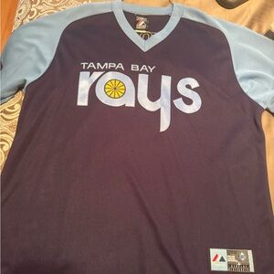Majestic Tampa Bay Rays Navy and Light Blue Jersey